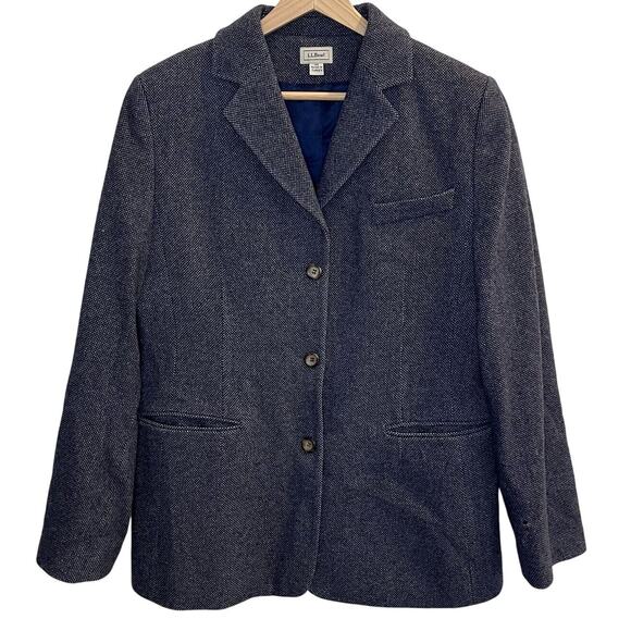 L.L. Bean Vintage Women's Wool Cashmere Blend Blazer Size 10R (Flaw) Academia - Picture 1 of 8